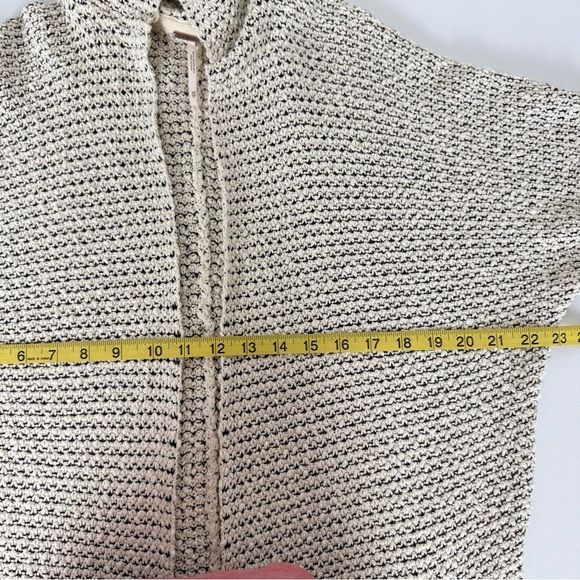 Free People Knit Hooded Fringe Cardigan‎ Sweater Ivory Black – Size M - Picture 9 of 13